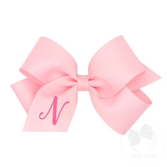 Medium Monogrammed Initial Grosgrain Bow - Magpies Paducah