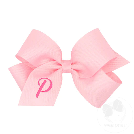 Medium Monogrammed Initial Grosgrain Bow - Magpies Paducah