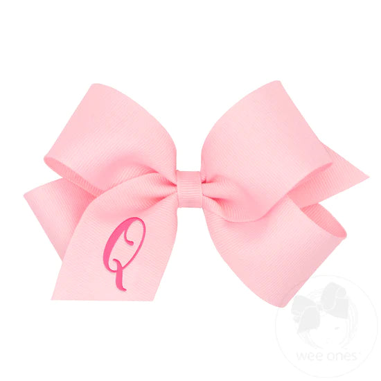 Medium Monogrammed Initial Grosgrain Bow - Magpies Paducah