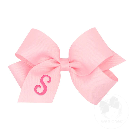 Medium Monogrammed Initial Grosgrain Bow - Magpies Paducah