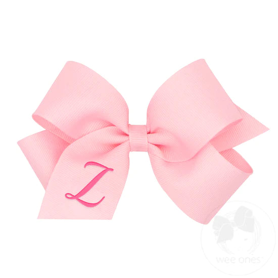 Medium Monogrammed Initial Grosgrain Bow - Magpies Paducah