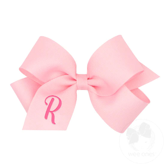 Medium Monogrammed Initial Grosgrain Bow - Magpies Paducah