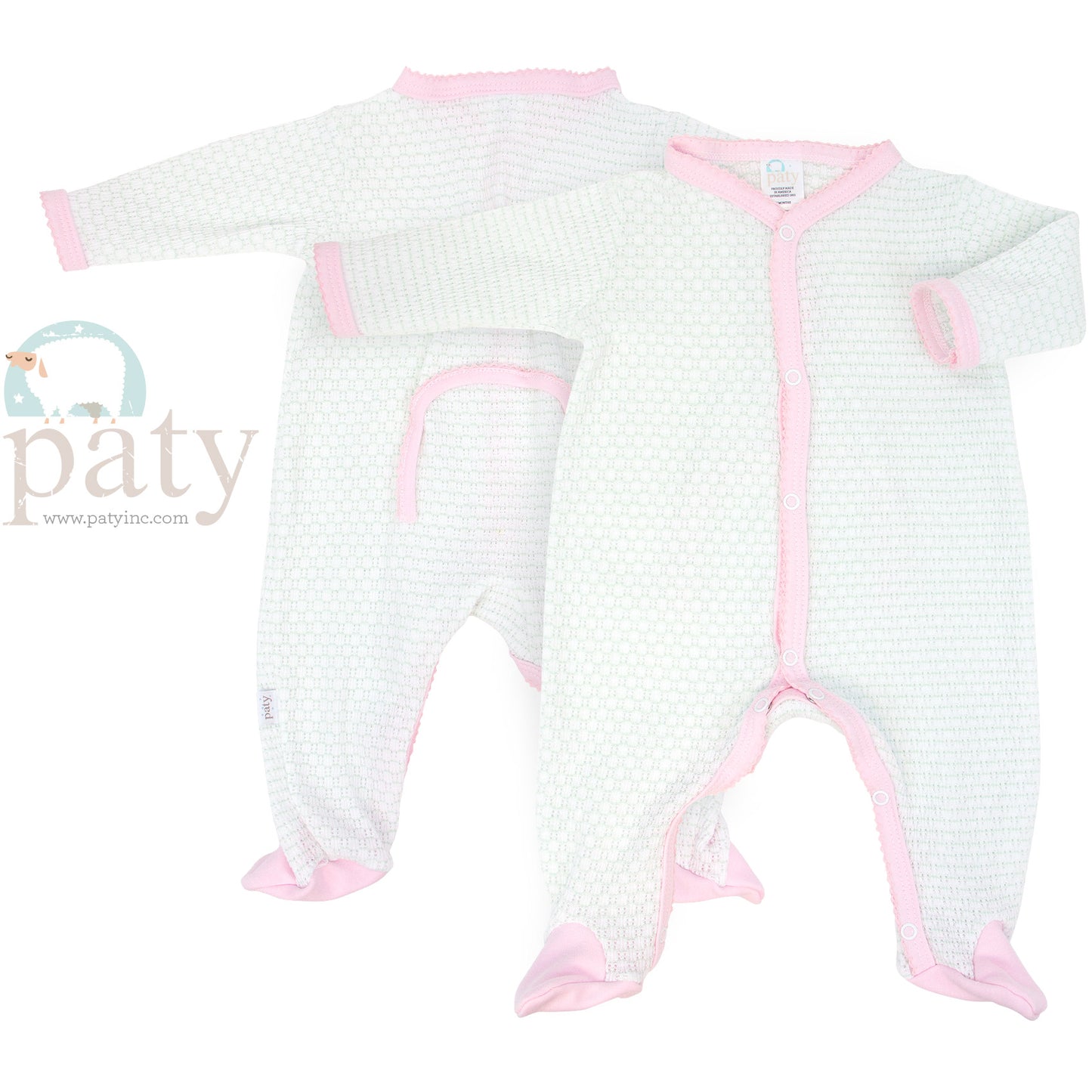 Pinstripe Long-sleeve Romper, Mint/Pink - Magpies Paducah