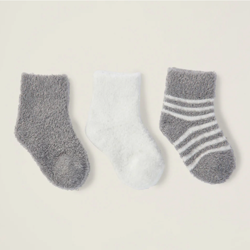 Cozychic Lite Infant Sock 3-pack, Pewter - Magpies Paducah