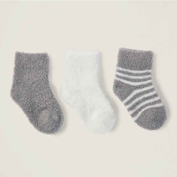 Cozychic Lite Infant Sock 3-pack, Pewter - Magpies Paducah