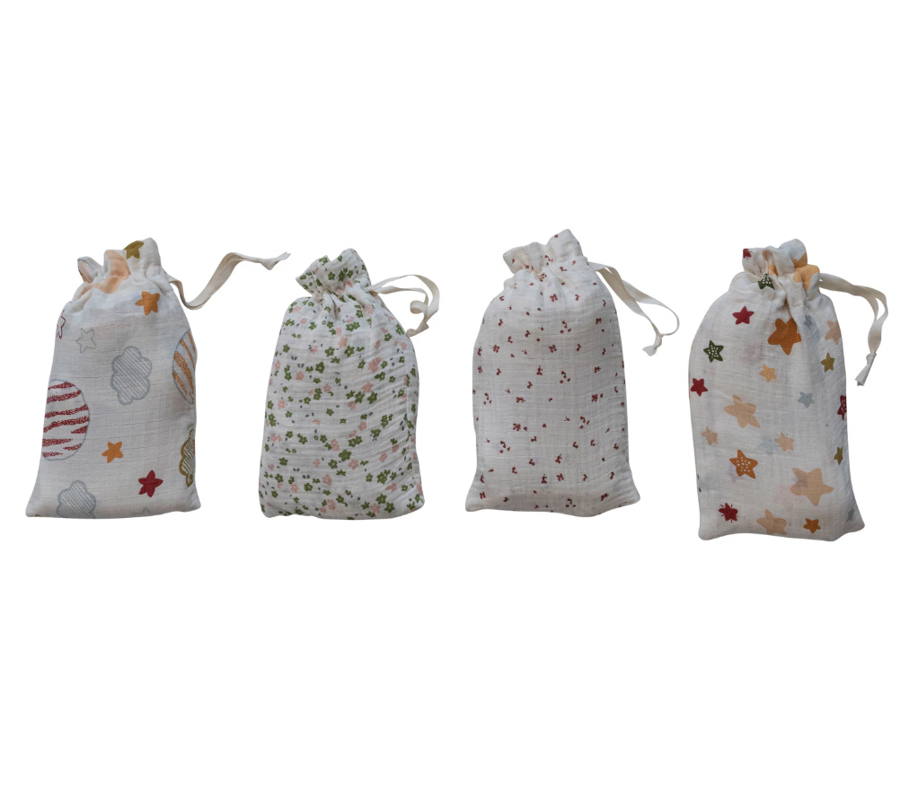 Muslin Printed Swaddle w/ Bag, Asst. Styles! - Magpies Paducah