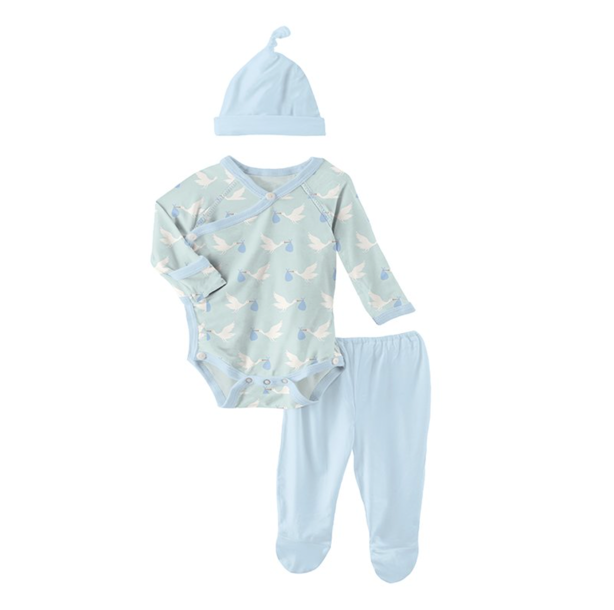 Kimono Newborn Gift Set, Sky Stork - Magpies Paducah