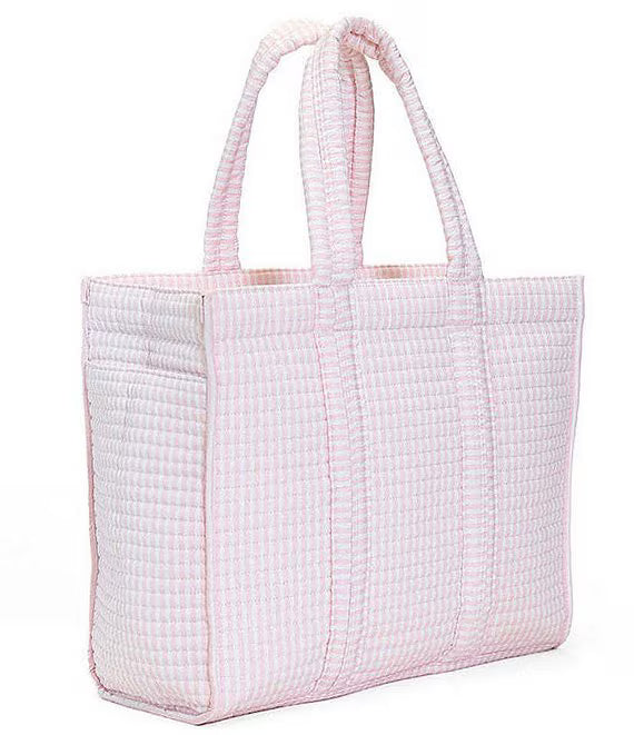 Quilted Mini Go Go Tote, Pink Pimlico Stripe