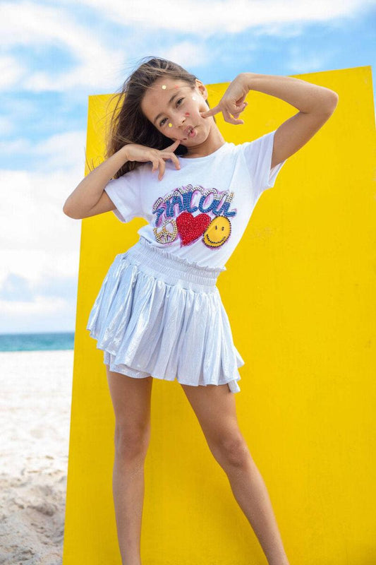 Metallic Skort, Silver - Magpies Paducah