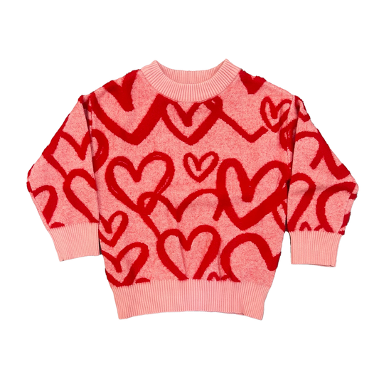 Crewneck Sweater, Big Hearts - Magpies Paducah