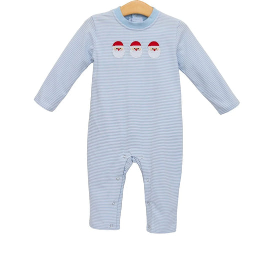 Santa Trio Romper, Blue