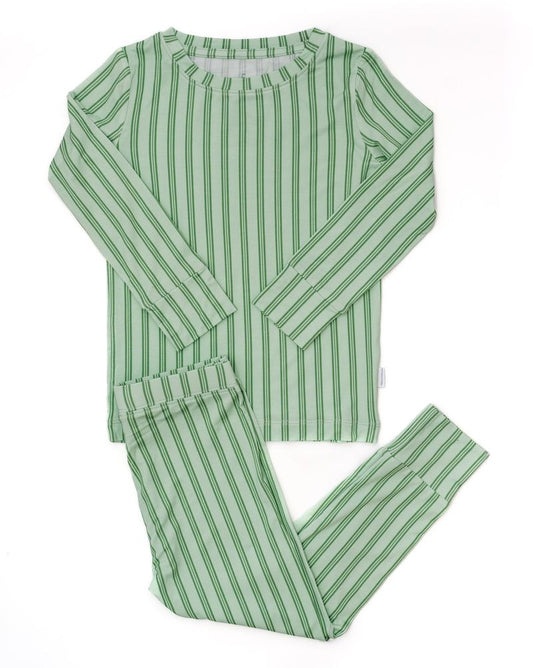 Green Ticking Pajama Set - Magpies Paducah