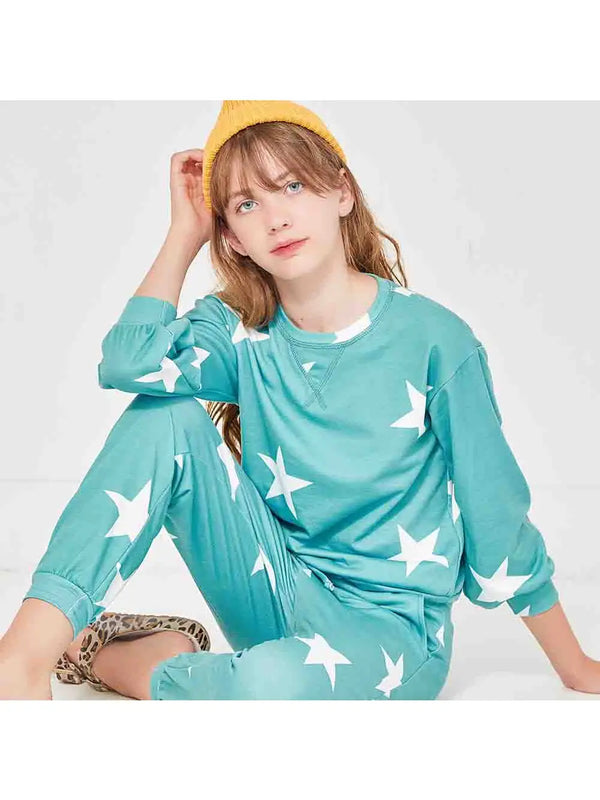 Star Print Sweatshirt, Teal - Magpies Paducah