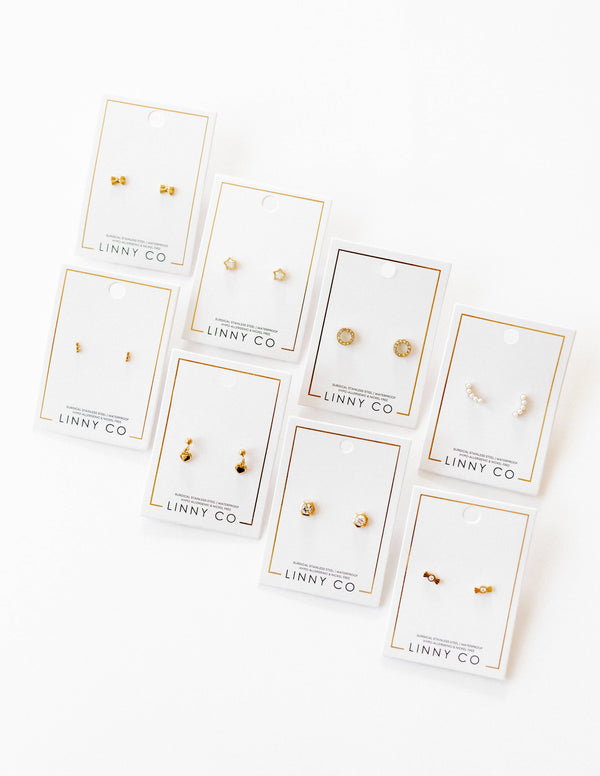 Screwback Stud Earrings, Abigail Pearl