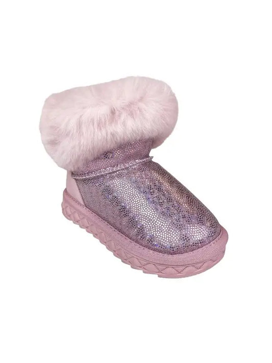 Fur Trim Glitter Boot - Magpies Paducah