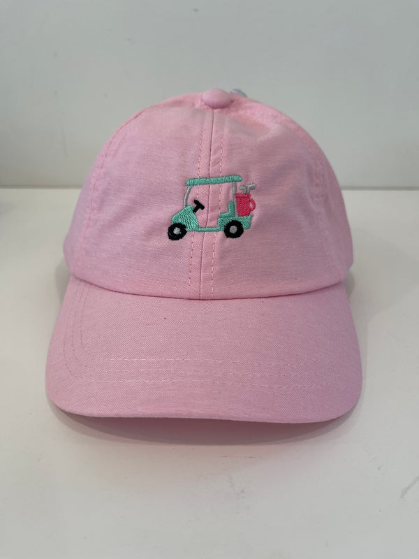 Pink Chambray Ball Cap, Golf Cart