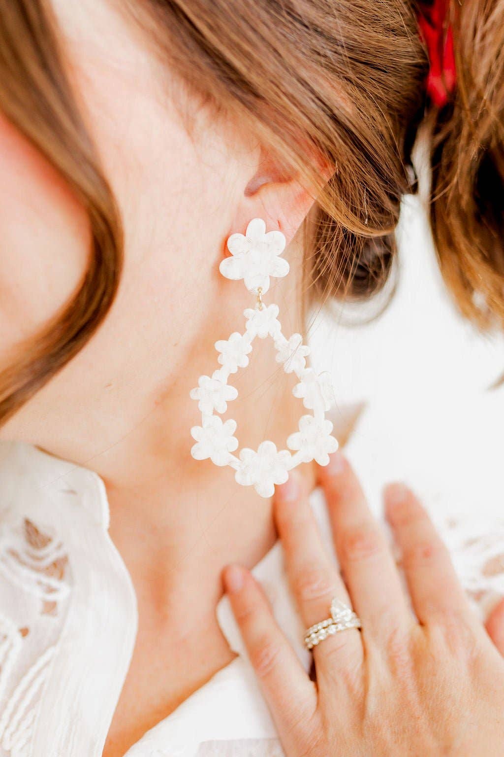 Bianca - White Shell - Earrings - Magpies Paducah