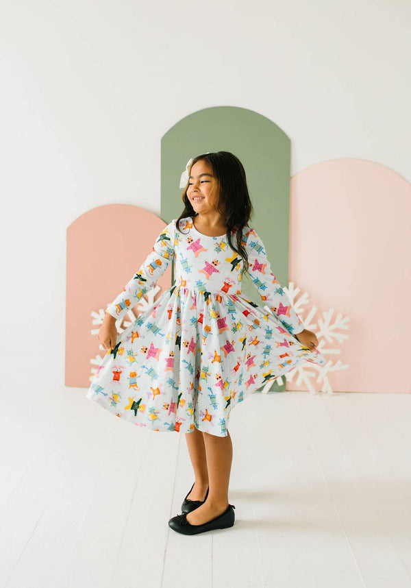 Gwendolyn Dress in Snow Cats