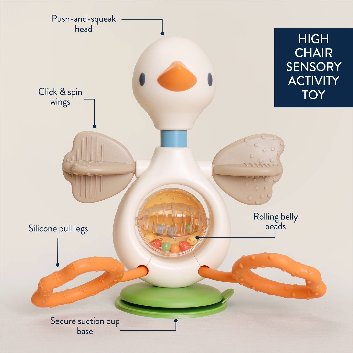 *NEW* Itzy Twist & Bop™ - High Chair Sensory Toy Goose