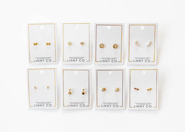 Screwback Stud Earrings, Abigail Pearl