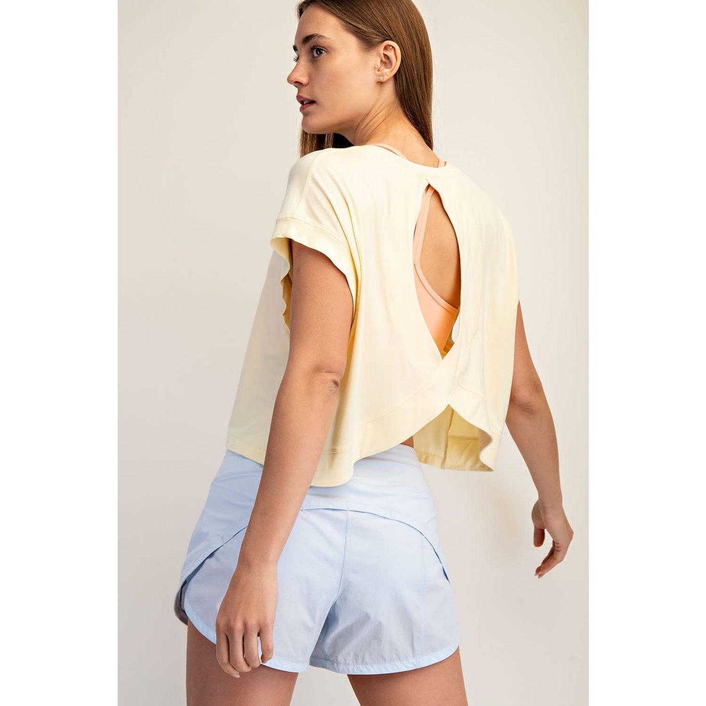 Modal Open Back Top, Lemon Chiffon - Magpies Paducah