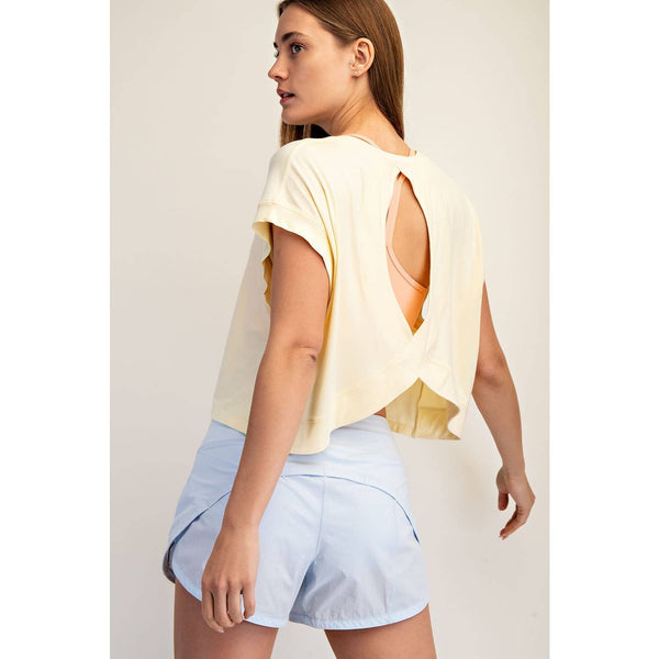 Modal Open Back Top, Lemon Chiffon - Magpies Paducah