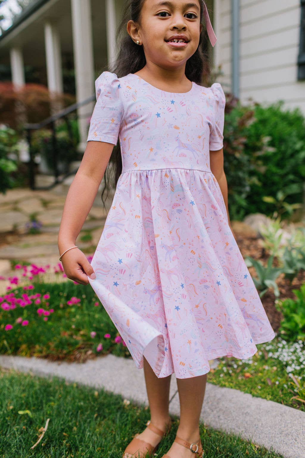 Puff Dress in Dreamy Unicorn - Magpies Paducah