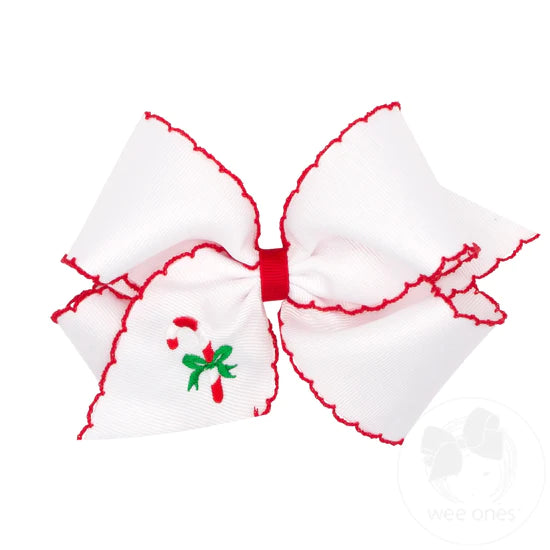 King Grosgrain Moonstitch Bow & Holiday Embroidery (Assorted Styles!) - Magpies Paducah