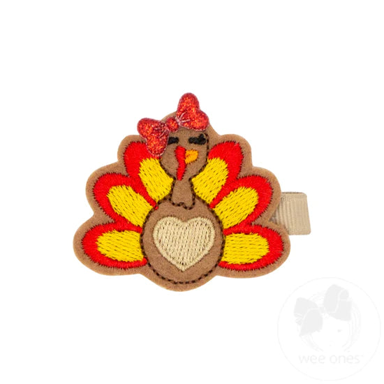 Harvest Turkey Feltie Hair Clip, Bow Stacker - Magpies Paducah