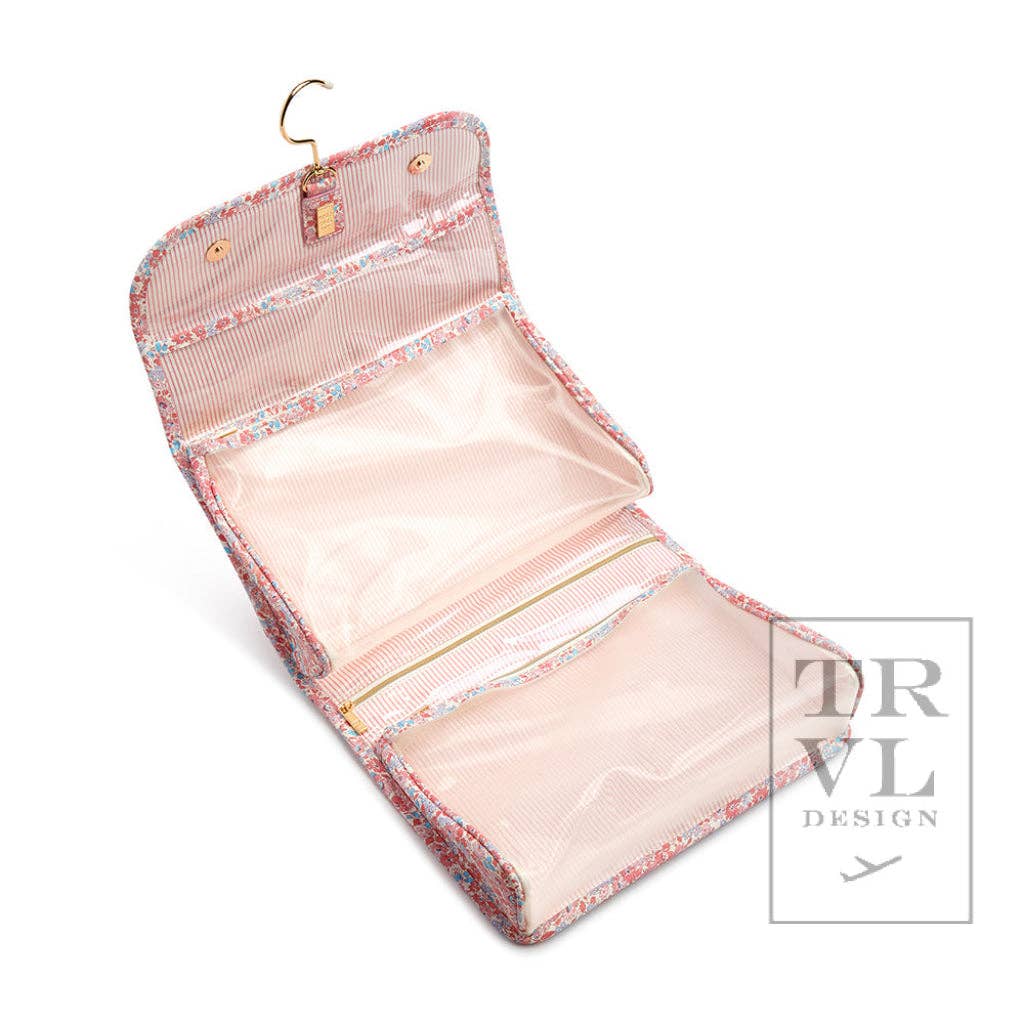 Luxe Hanging Toiletry Case, Marseille/Pink Pinstripe