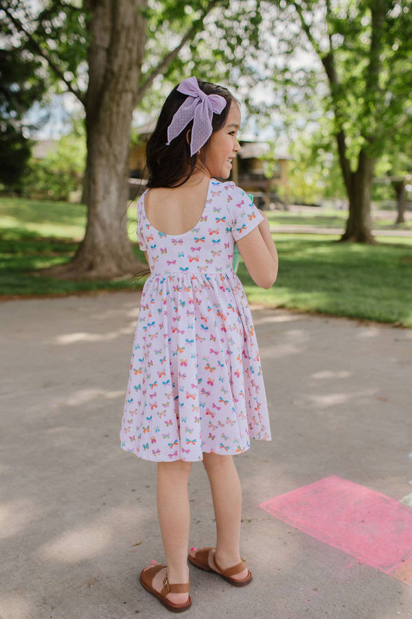 Classic Twirl Dress in Butterfly Rainbow - Magpies Paducah