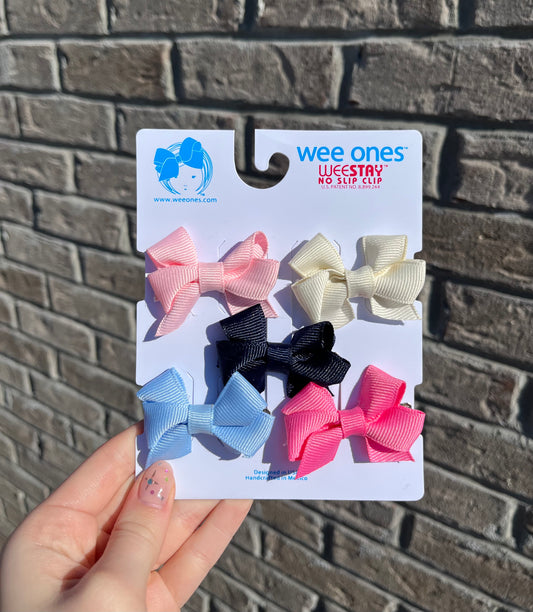 5 Pack Tiny Grosgrain Bows, Navy - Magpies Paducah