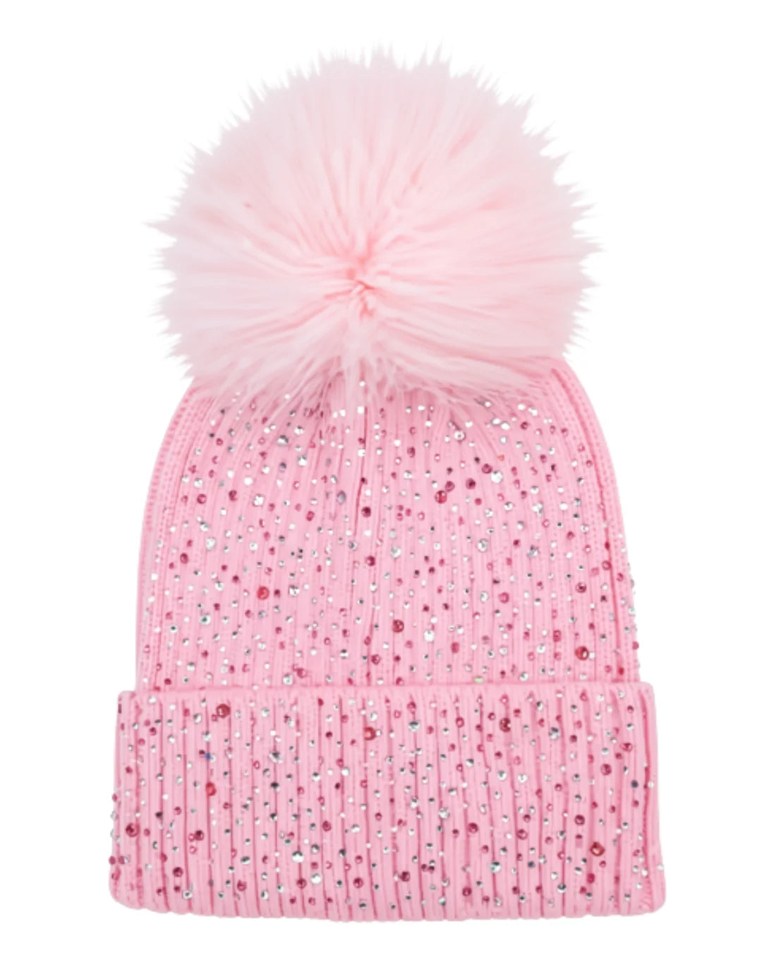 Pink Crystalized Pom Pom Beanie - Magpies Paducah