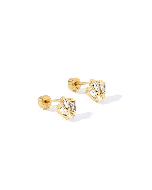 Screwback Stud Earrings - Demi Gold - Magpies Paducah
