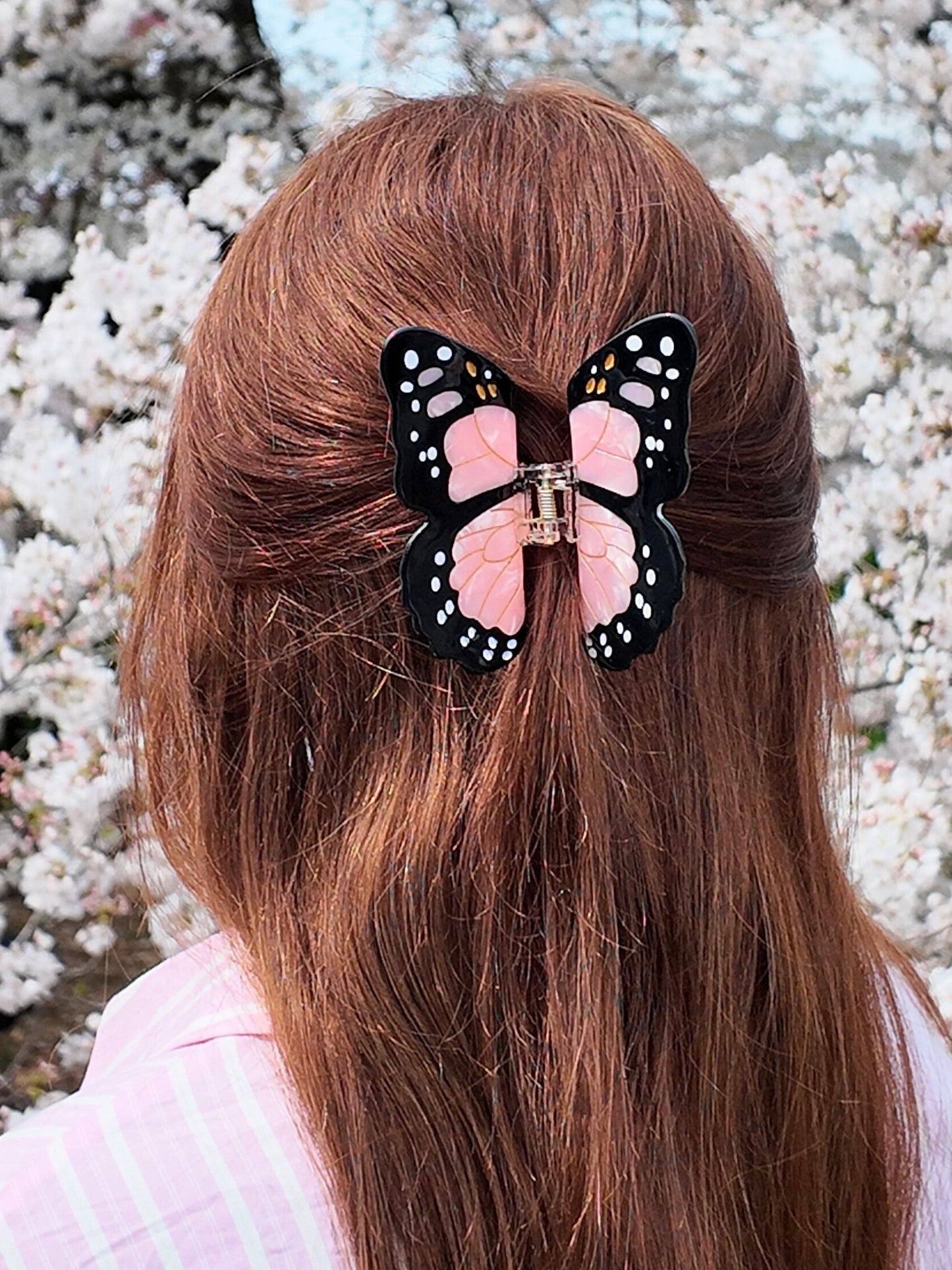 Hand-painted Monarch Butterfly Claw Hair Clip | Eco-Friendly