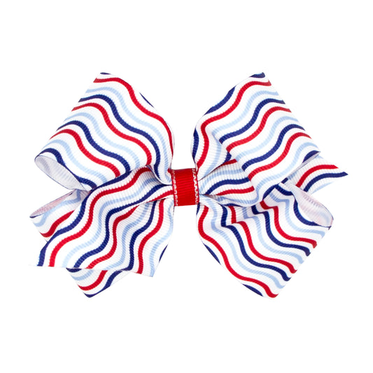 Medium Print Bow, Americana Stripe - Magpies Paducah