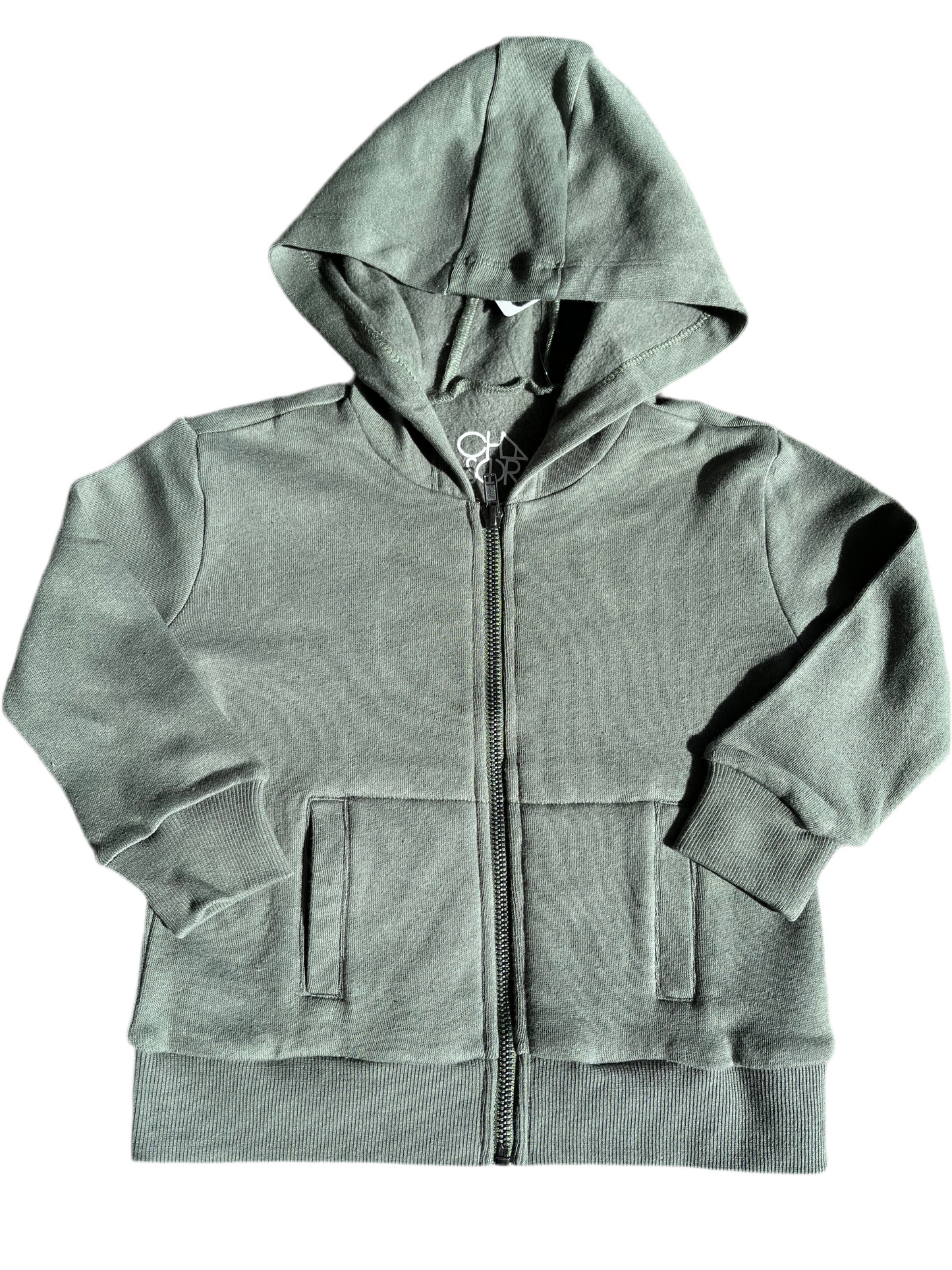 Cotton Fleece Zip Hoodie, Safari Green