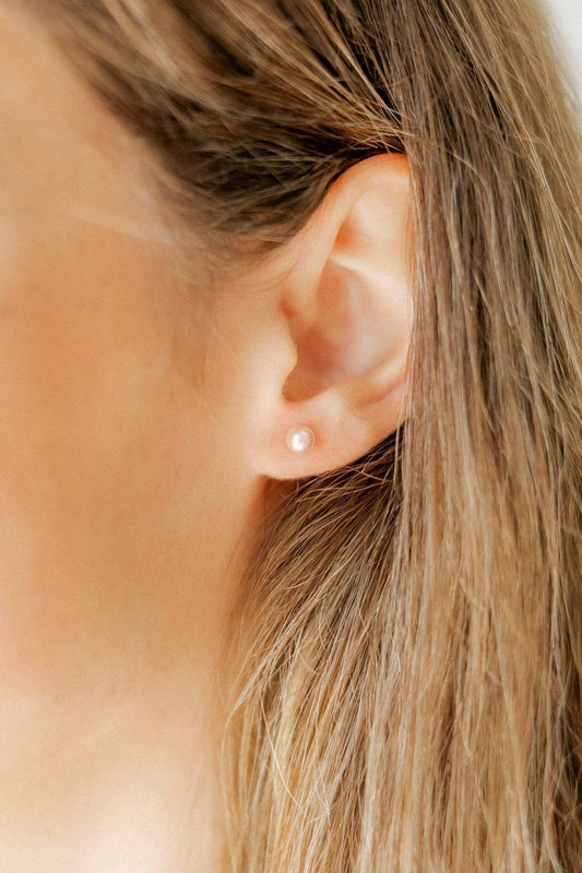 Screwback Stud Earrings - Payton Pearl Pink 5mm - Magpies Paducah