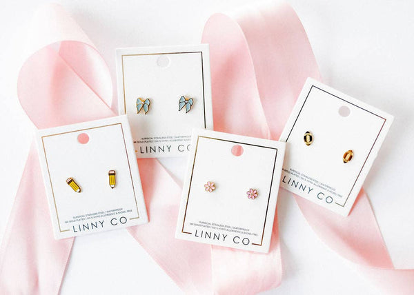 Screwback Stud Earrings - Finley Bow - Magpies Paducah