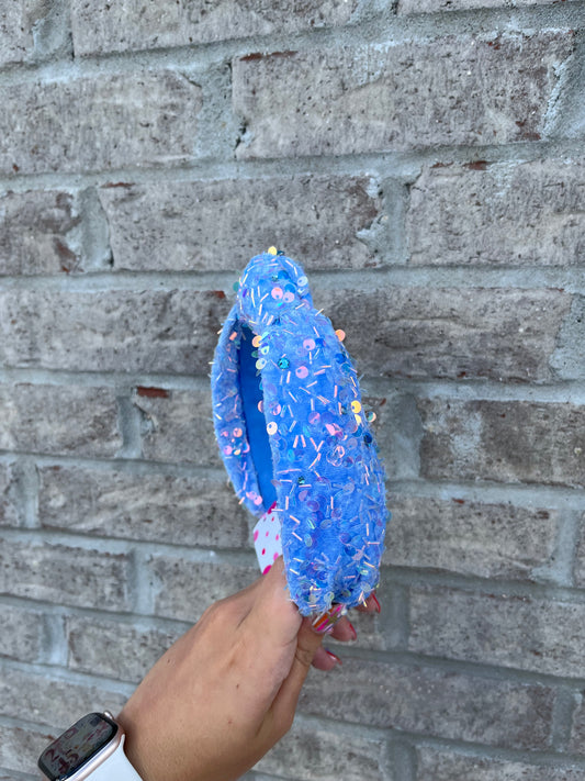 Velvet Sprinkle Sequin Knot Headband