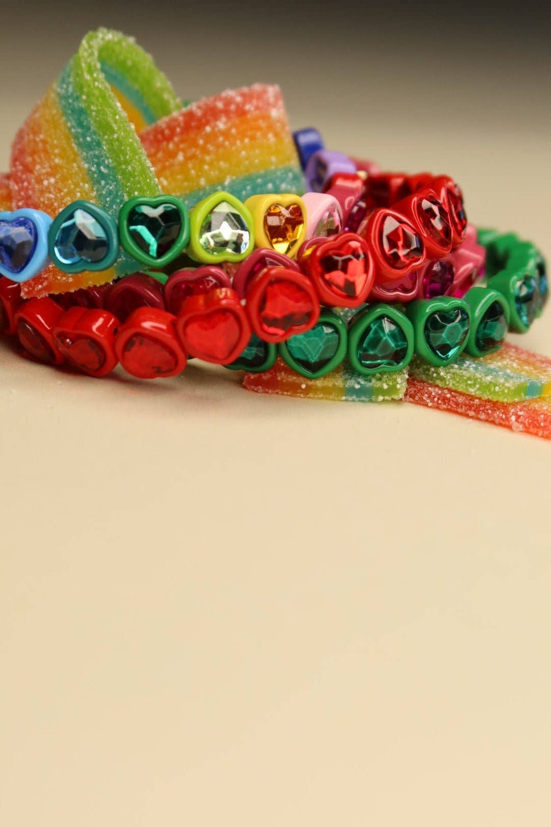 Candy Gem Bracelet, Green Heart