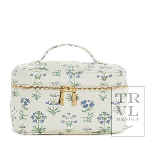 Luxe Train2 Cosmetic Bag, Provence / Green Pinstripe
