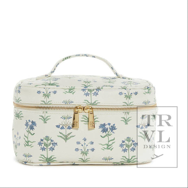 Luxe Train2 Cosmetic Bag, Provence / Green Pinstripe