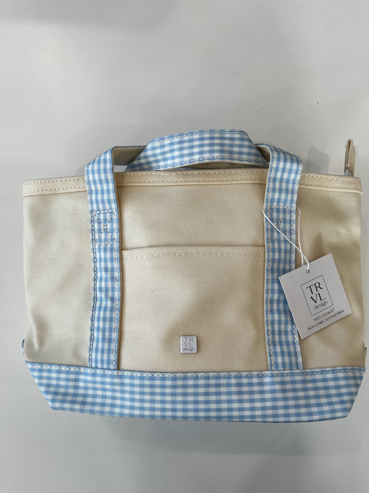 Coated Canvas Mini Tote, Natural + Mist Gingham - Magpies Paducah