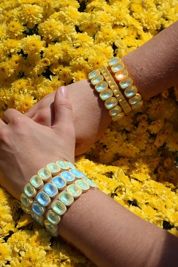 Candy Gem Oval Bracelet, Pastel Yellow