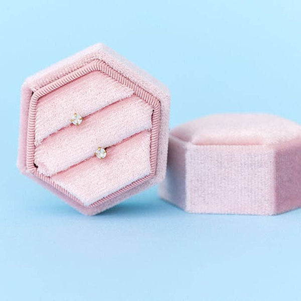 White Stud Earrings