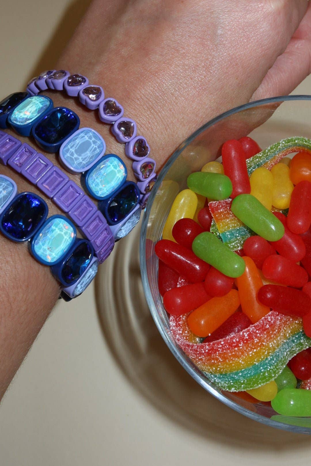 Candy Gem Bracelet, Purple Block