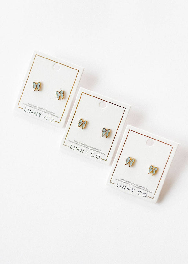 Screwback Stud Earrings - Finley Bow - Magpies Paducah