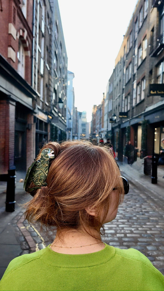 Hand-painted T-Rex Dinosaur Claw Hair Clip | Eco-Friendly