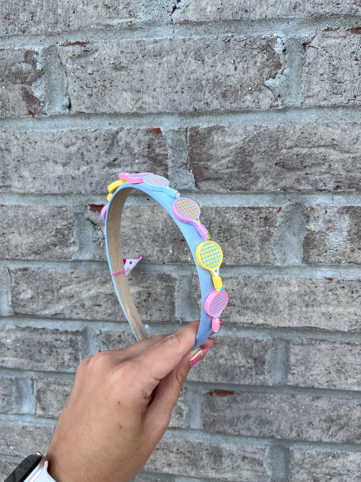 Thin Satin Tennis Charm Headband